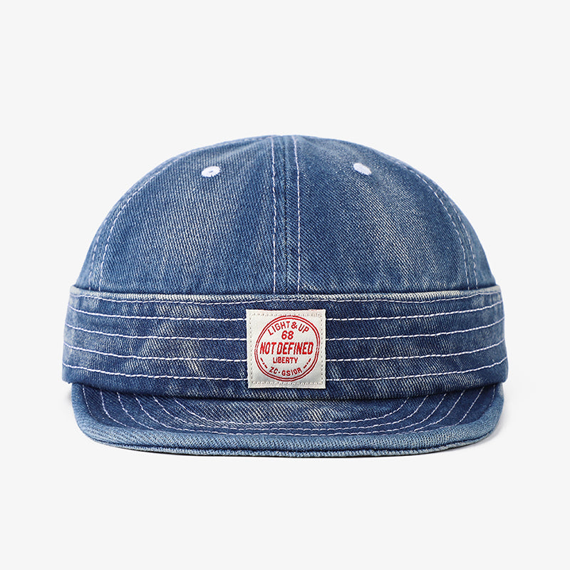 Retro Denim Flip Hat Beret Casual Cap Adjustable Hat
