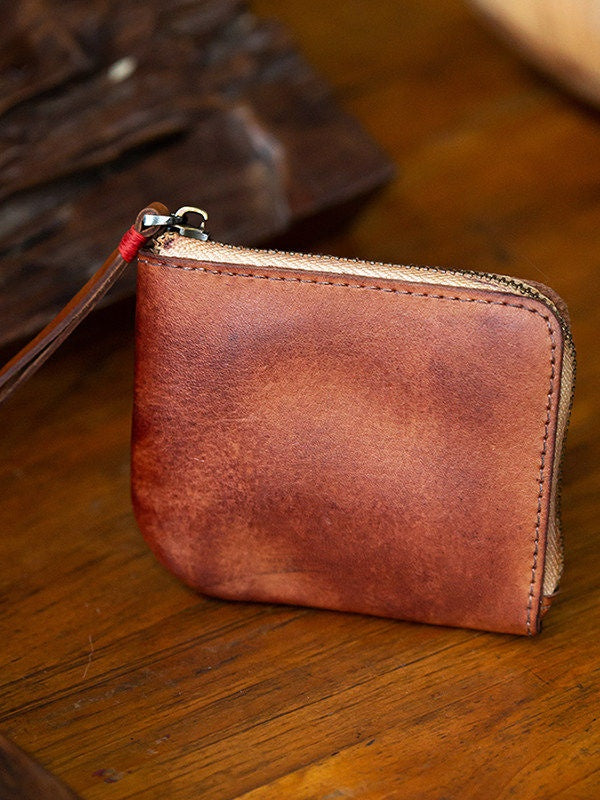 Vintage Zipper Cards Holder Coin Wallet