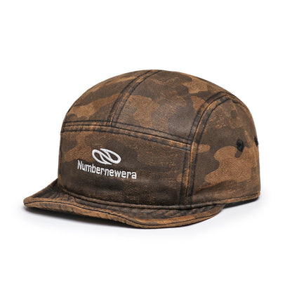 Retro Flip Hat Camouflage Beret Casual Cap Adjustable Hat