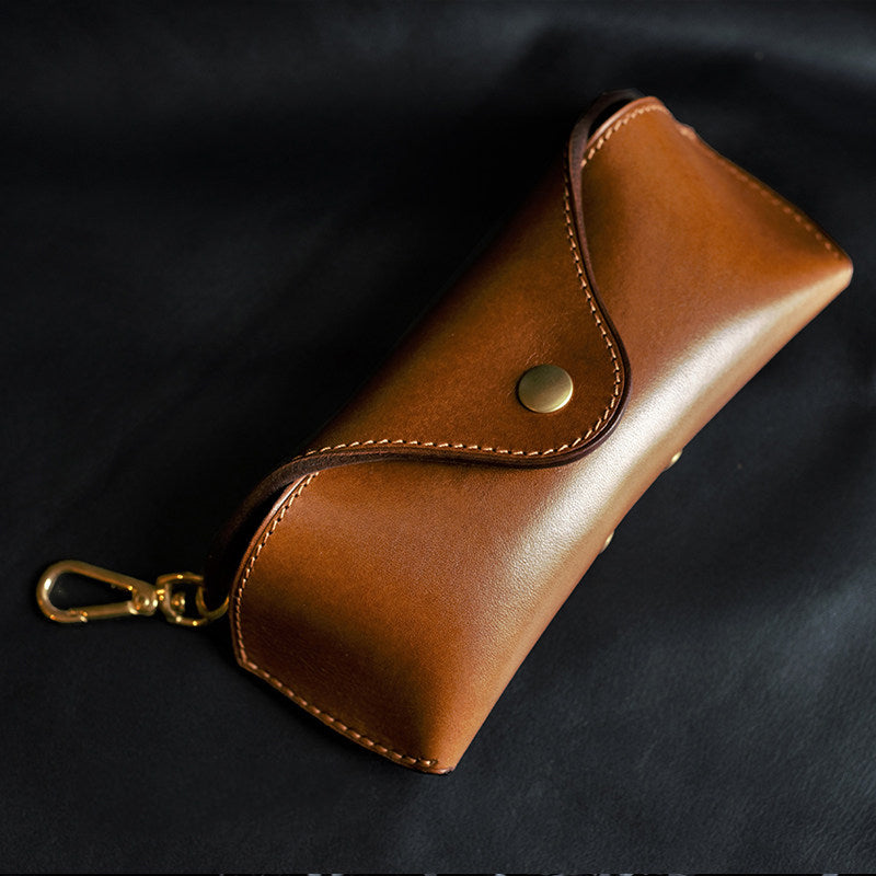 Retro Tanned Leather Glasses Case