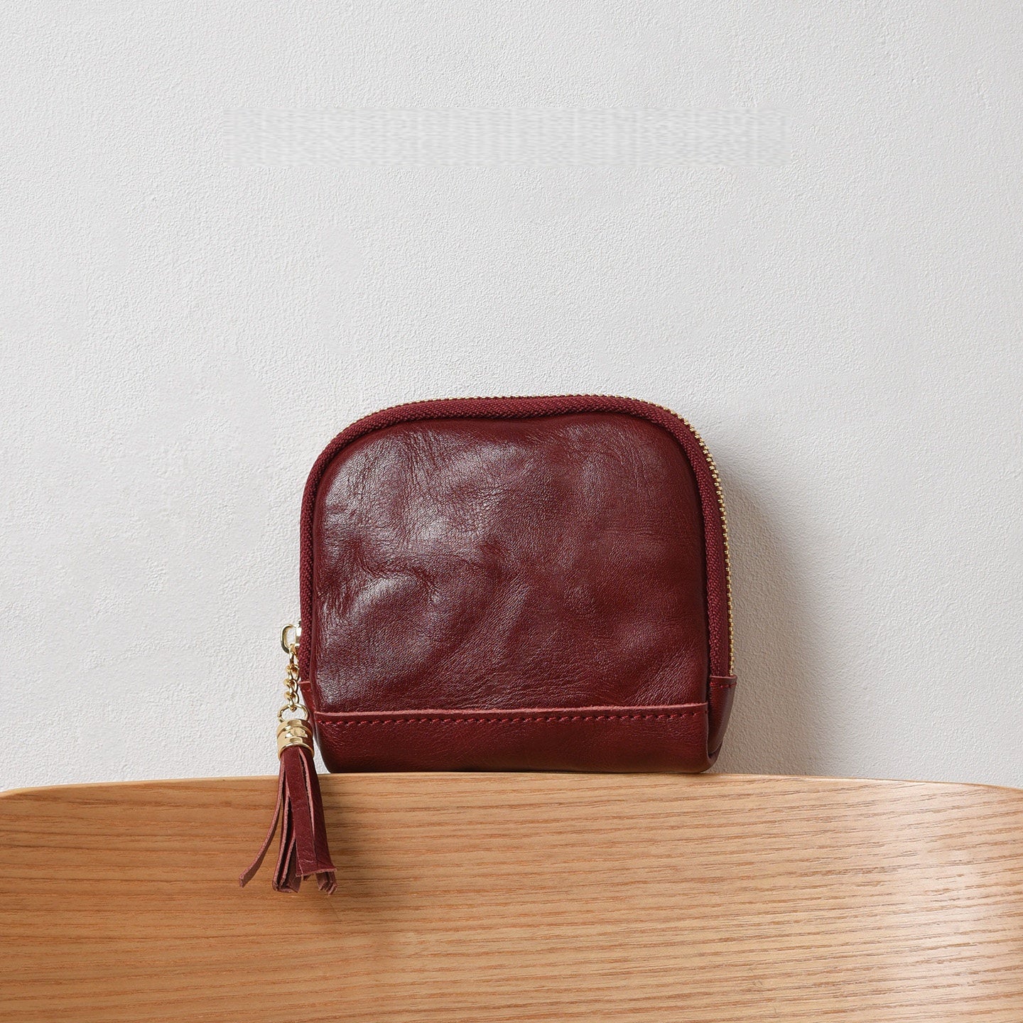 Retro Handmade Leather Zipper Card Wallets