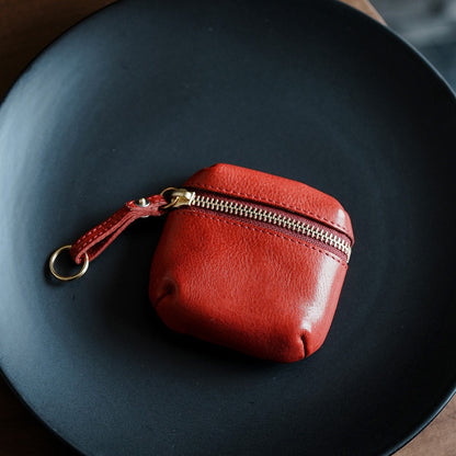 Retro Handmade Leather Coin Wallet Storage Bag