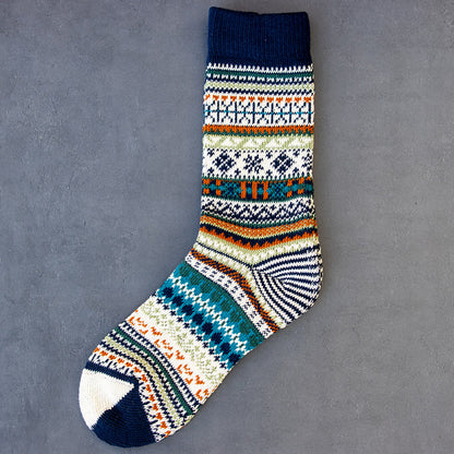 Winter colorful mid-calf socks thickened ethnic style boot socks