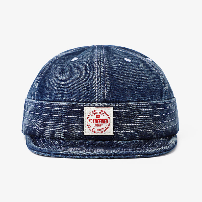 Retro Denim Flip Hat Beret Casual Cap Adjustable Hat