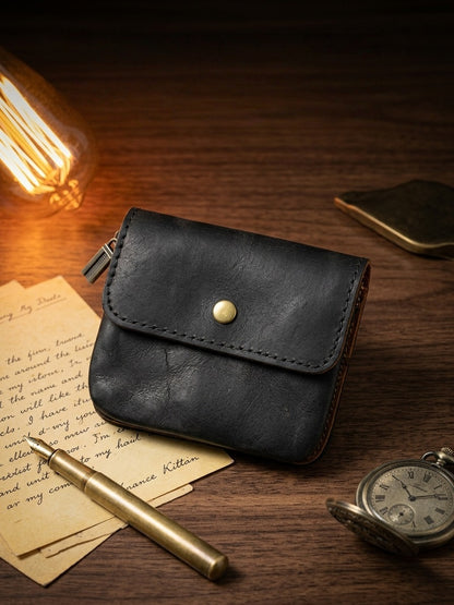 Vintage Leather Cards Holder Coin Wallet