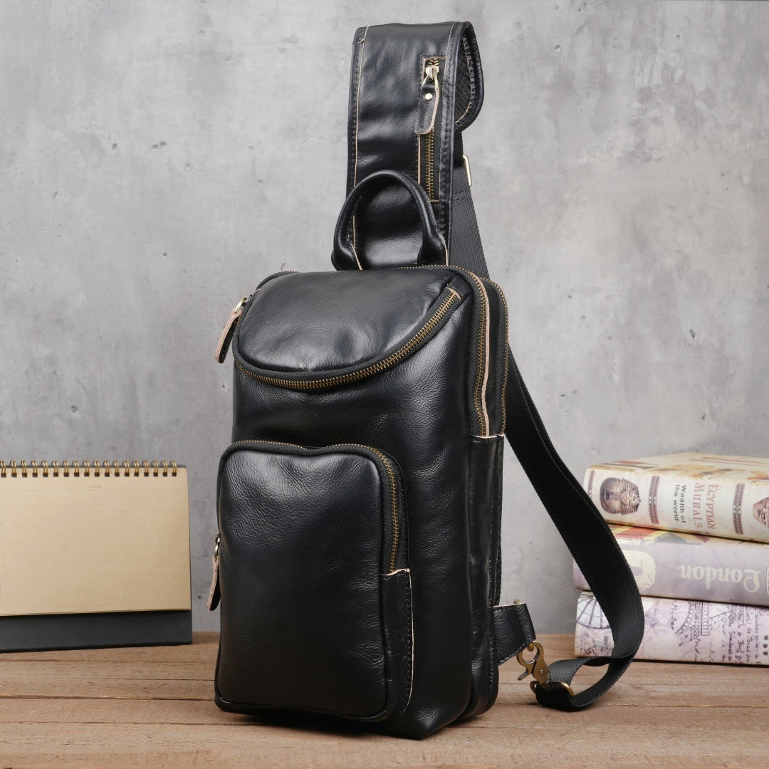 Retro Handmade Leather Chest Bag Crossbody Bag