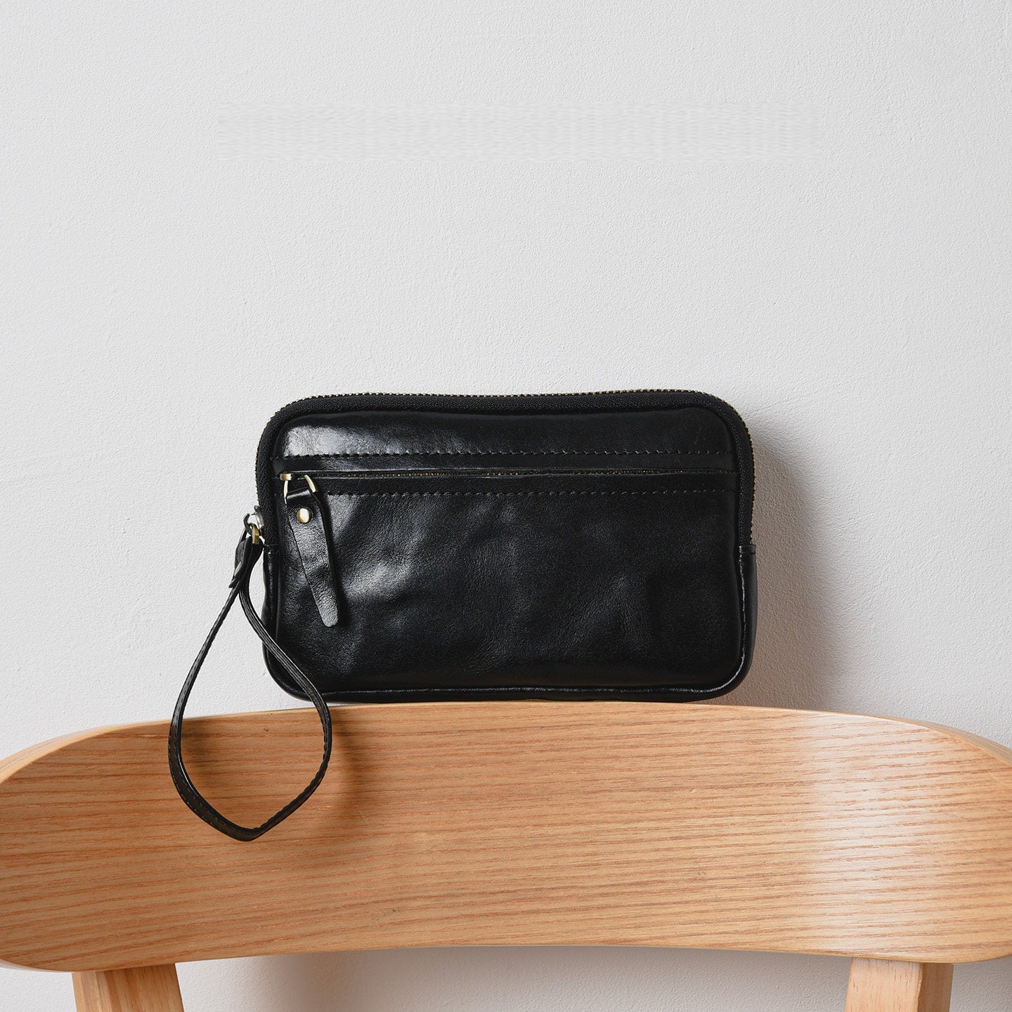 Retro Leather Distressed Top-Grain Cowhide Clutch Bag