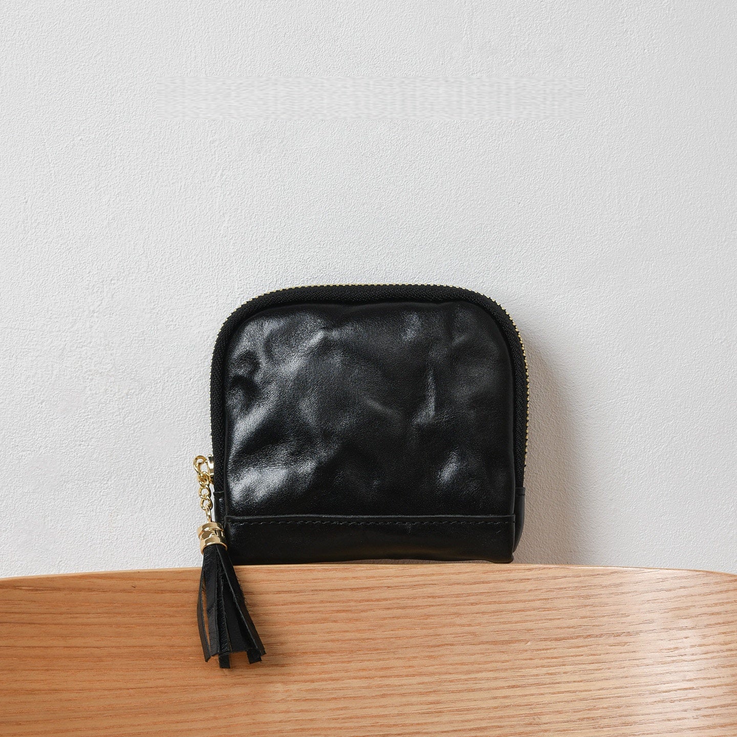 Retro Handmade Leather Zipper Card Wallets