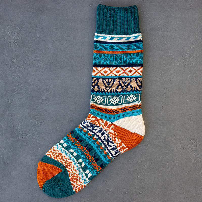 Winter colorful mid-calf socks thickened ethnic style boot socks
