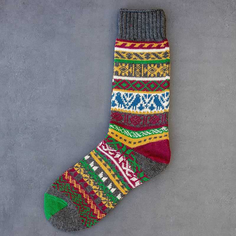 Winter colorful mid-calf socks thickened ethnic style boot socks