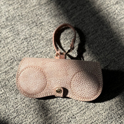 Retro Handmade Wax Leather Glasses Case