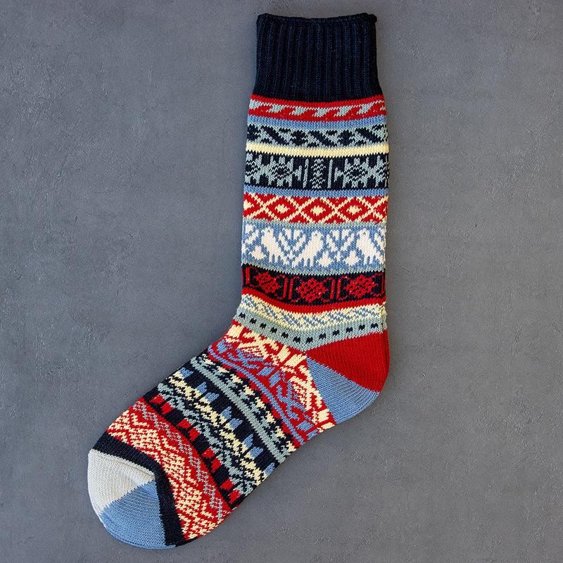 Winter colorful mid-calf socks thickened ethnic style boot socks