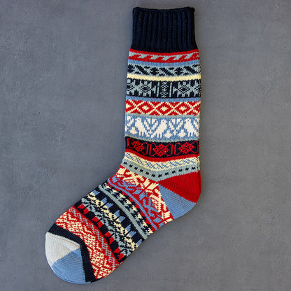 Winter colorful mid-calf socks thickened ethnic style boot socks