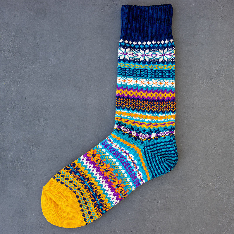 Winter colorful mid-calf socks thickened ethnic style boot socks