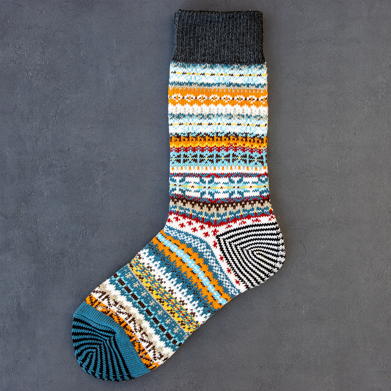 Winter colorful mid-calf socks thickened ethnic style boot socks
