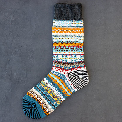 Winter colorful mid-calf socks thickened ethnic style boot socks