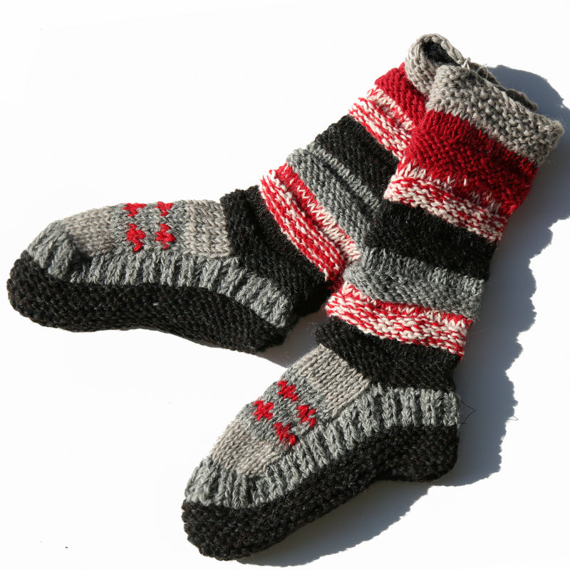 Winter Wool Colorful Mid-calf Socks Ethnic Style Socks