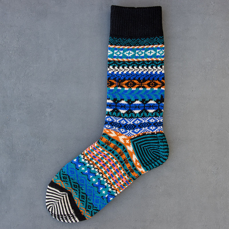 Winter colorful mid-calf socks thickened ethnic style boot socks