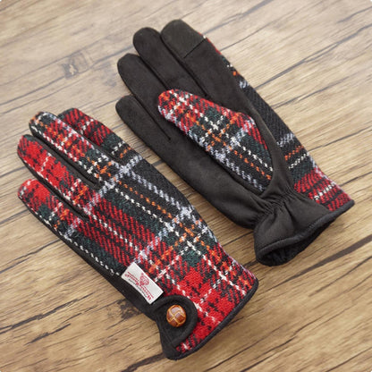 Retro Wool Touchscreen Tweed Plaid Gloves