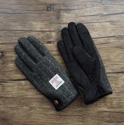 Retro Wool Touchscreen Tweed Plaid Gloves