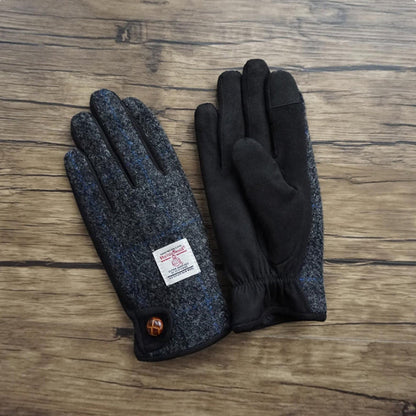 Retro Wool Touchscreen Tweed Plaid Gloves