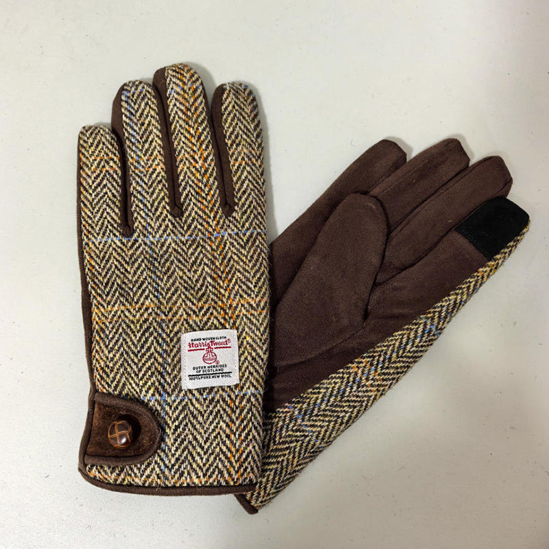 Retro Wool Touchscreen Tweed Plaid Gloves